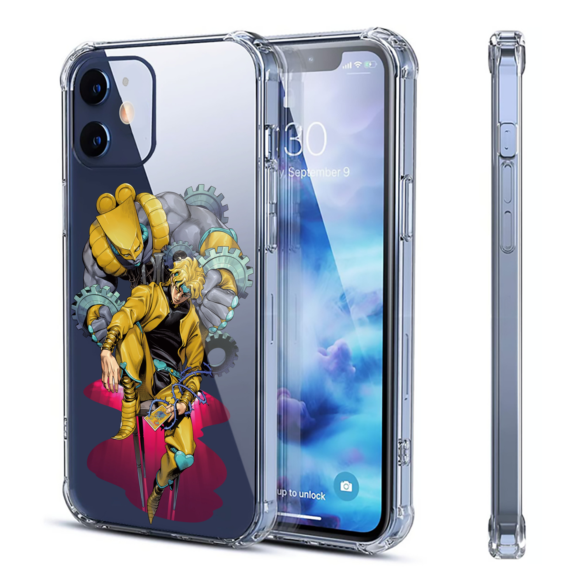 （画像用） ジョジョの奇妙な冒険 ディオ?ブランドー JoJo's Bizarre Adventure Dio Brando 【iPhone 12シリーズ対応】透明スマホケース（クリアソフトケース）